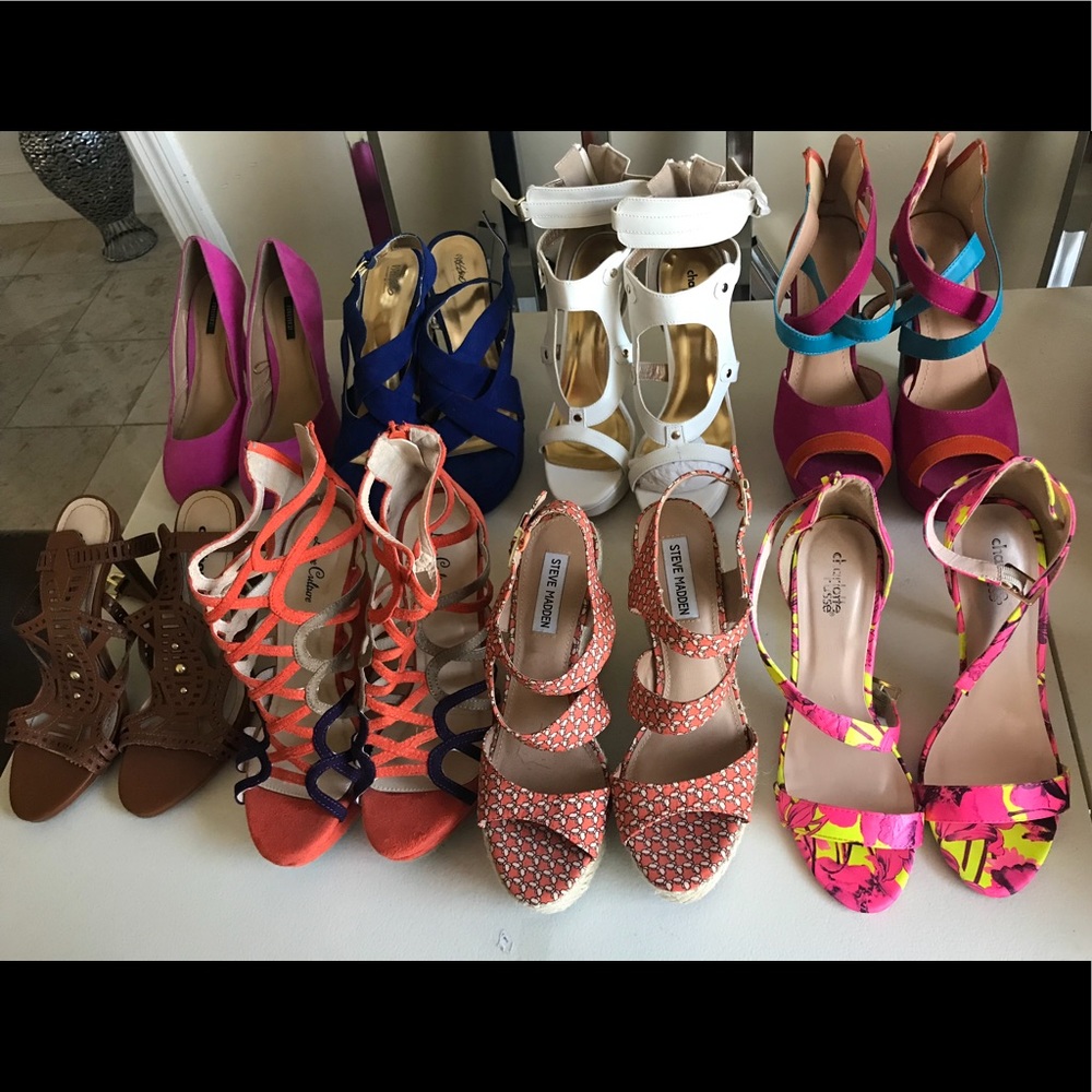 Lot - Size 8 Heels Various Styles and Colors
